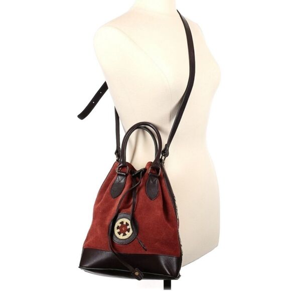 Southwestern Suede Beaded Crossbody Bucket Bag - Picture 8 of 8